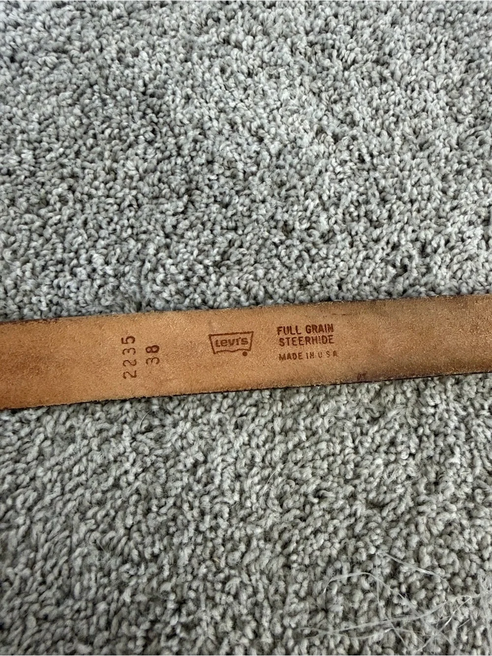 Vintage Levi's 2235 Belt Size 38 Brown Full Grain Steerhide Leather